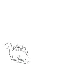 a black and white drawing of a dinosaur with a house on its back, standing in the grass