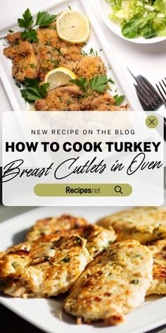 how to cook the turkey breast cutlets in oven with lemons and parsley