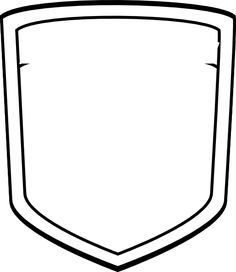 a black and white drawing of a shield