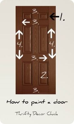 an image of how to paint a door with three arrows pointing in the same direction