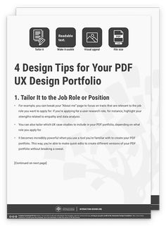 the 4 design tips for your pdf ux design portfolio