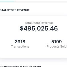 the total store revenue is $ 495, 005 for products sold in stores per pound