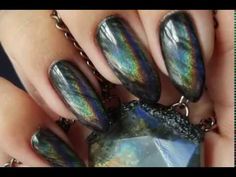 Cat Eye Nails Ideas, Cat Eye Nails Black, Ocean Nail, Lily Nails, Fall Cat, Opal Nails, Witchy Nails, Mens Nails, Eye Nails