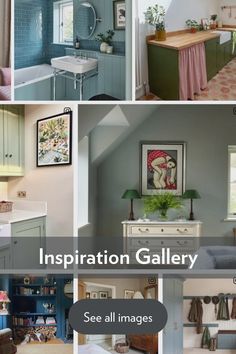 there are many pictures of different rooms in this house with the words inspirationation gallery above them