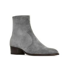 Handmade Mens Gray Suede Ankle Boots, Men Dress Boot, New Zipper Boot Luxury Gray Men's Boots, Grey Boots For Men, Boot For Men, Dapper Mens Fashion, Dress Boot, Mens Dress Boots, Ankle Boots Men, High Ankle Boots, Brown Leather Ankle Boots