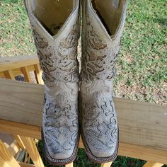 Questions? Leave A Comment Below! Square Toe Cowboy Boots, White Glitter, Shoes White, Shoes Heels Boots, Leave A Comment, Cowboy Boots, Shoes Women Heels, Heeled Boots, Cowboy