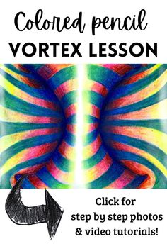 colored pencil vortex lesson for kids to learn how to draw and color with this video