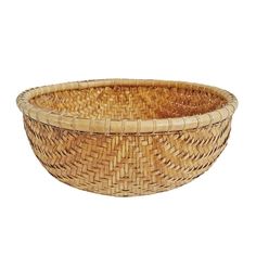 a woven basket is shown on a white background, with the bottom section showing an oval shape