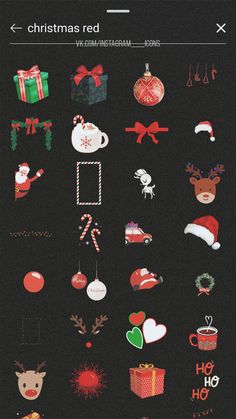 an image of christmas stickers on a black background