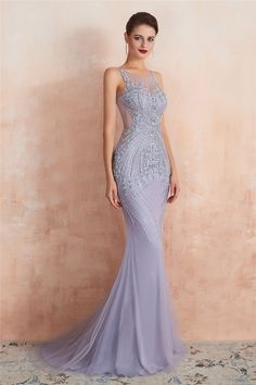 Sleeveless Mermaid Dress, Lavender Prom Dresses, Prom Dresses Elegant, Prom Dresses Long Mermaid, Prom Dresses With Pockets, Corset Dress Prom, Beaded Prom Dress, Long Prom Dresses, Prom Dresses Online