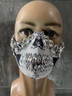 ASPHOTO Styles Of Fashion, Female Mask, Masked Singer, Face Gems, Skull Mask, Skull Face, Homemade Face, Stage Performance, Dust Mask