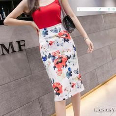 Lasaky - High-Waisted, Flowy Dress with Floral Patterns and Flared Silhouette Summer Pencil Skirts, Floral Print Midi Skirt, Classic Skirts, Elegant Skirt, Printed Midi Skirt, Skirt Mini, Body Con Skirt, Floor Length Dresses, Flowy Dress