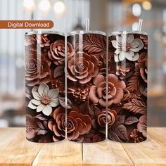 Template Png, Tumbler Template, Leather Flowers, Tumbler Sublimation, Download File, Sublimation Designs, Tumbler Wrap, Digital Download Etsy, All Design