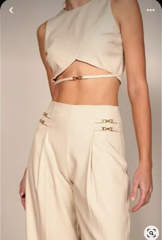 Elegant Cropped Wide Leg Pants, Chic Beige Cropped Bottoms, Elegant Cropped Wide Leg Pants For Work, Elegant Cropped Wide Leg Summer Pants, Elegant Cropped Wide Leg Pants For Summer, Chic Beige Dress Pants With Belt Loops, Cropped Pants With Belt Loops For Spring, Elegant Cropped Bottoms For Spring, Elegant Cropped Beige Bottoms