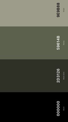 three different shades of gray and green with the same color scheme in each section, one is