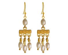 Gold Byzantine Dangle Earrings, Pearls Earrings, Instagram Jewelry, Historical Jewellery, Chandler Az, Gold Work, Pompeii, Pearl Earrings Dangle, Freshwater Cultured Pearls