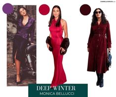 Deep Winter Color Pallete Outfits, Theatrical Romantic Deep Winter, Deep Winter Hair Color Highlights, Deep Winter Outfits Style, Deep Winter Spring Outfits, Deep Winter Color Palette Outfits Style, Deep Winter Outfit Ideas, Dark Winter Celebrities, Deep Winter Outfits Aesthetic