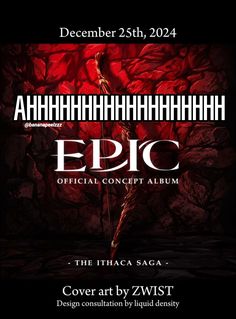 the official concert poster for epic