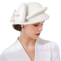 PRICES MAY VARY. 100% Wool Imported Pull-On closure Hand Wash Only Flowers Bucket, Happy Hat, Bucket Hat White, Womens Hats, Church Hat, Wool Beret, Flower Bucket, Floral Hat, Bowler Hat