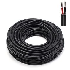 an image of a black extension cord with wires on the side and one wire connected to it