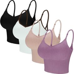 Brand New, Never Worn. No Tags Attached, But Have Original Packaging. Camis Have Padding Inside! Super Flattering On Your Shape. Tight. I Have All The Colors Except The White One In The Set. Size Small! I Do Have The White One In A Size M/L If You’d Like That, Let Me Know. Bra Pack, Tank Top Bra, Light Workout, Kids Fashion Wear, Women Crop Top, Cami Bra, Bra For Women, Lounge Bra, Plaid Crop Top