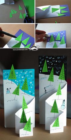 how to make christmas trees out of paper