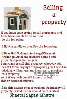 a poster with the words selling a property