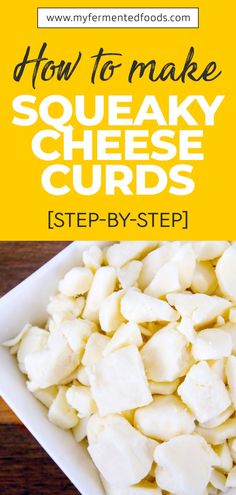 how to make souffley cheese cubes in a white bowl with text overlay