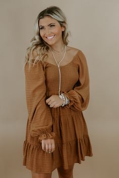 Fall Mini Dress, Tiered Mini Dress, Fall Mini, Everyday Chic, Feminine Silhouette, Fall 2023, Chic Boutique, Balloon Sleeves, Fall Wardrobe