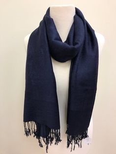 Pashmina Scarf - Navy Blue Patterned Scarf – Accessories Boutique Elegant Blue Shawl For Fall, Elegant Blue Fall Shawl, Elegant Blue Pashmina Shawl, Elegant Blue Scarf For Winter, Elegant Blue Scarves For Fall, Elegant Blue Winter Scarf, Elegant Blue Pashmina Shawl For Winter, Blue Pashmina Shawl For Winter, Blue Pashmina Silk Shawl