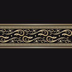 a black and gold border with swirls on the edges, in an ornate style