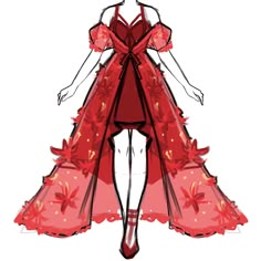 Spider lily dress design Cute Dresses Drawing, Art Outfits Drawing, Outfit Ideas Art, Character Clothing Ideas, Dresses Art, Character Costume, Art Outfits