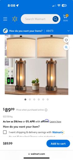 an ad for lamps on the app store