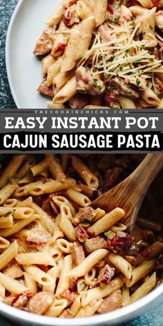 Whip up a delicious dinner with Easy Instant Pot Cajun Sausage Pasta! This customizable dish features smoky Andouille sausage, penne pasta, cream cheese, and heavy whipping cream, all seasoned with Italian seasoning. Ready in no time, it’s the perfect choice for quick weeknight dinner ideas! Cajun Chicken Pasta With Sausage, Instant Pot Cajun Pasta, Instant Pot Cajun Chicken, Cajun Chicken And Sausage Pasta, Chicken And Sausage Pasta, Instant Pot Cajun, Cajun Chicken And Sausage, Cajun Pasta Recipes, Cajun Sausage Pasta