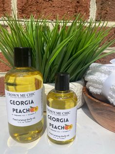 Georgia Peach Body Oil – Crown Me Chic Peach Items, Moisturizing Body Oil, Fruit Scent, Body Butters