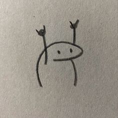 a drawing of a person with one hand up in the air