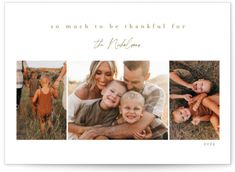 A three photo design with minimal type Thanksgiving Photos, Digital Greeting Cards, Thanksgiving Cards, Holiday Wedding, Photo Design, Photo Card, Photo Cards, Thanksgiving, Greeting Cards