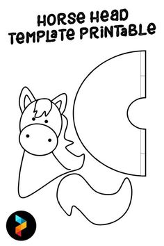 a horse head with the letter c on it's face is shown in black and white