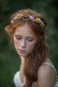 Colourful dried flower bridal headband. Uni size. The flower headband is made natural preserved and dried flowers, leaves, grass and other trinkets used for arranging. Photo: Michaela durisova photography Model: Tamara L. When stored in dry and dark place, our products last 10-15 years. We can also make you other matching accessories. Please message me for more information. :) ---------------------------------------------------------------- SHIPPING INFO For EU orders: Your package will arrive i Dried Flower Headband, Pink Rose Wedding Bouquet, Flower Headband Wedding, Bridal Flower Headband, Accessories Bride, Natural Accessories, Flower Headbands, Headband Bridal, Hair Wreaths