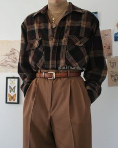 Brown Penny Loafers, Look 80s, Dark Academia Outfits, Dark Academia Outfit, Brown Checkered, Academia Outfits, Academia Style, Academia Fashion, Light Brown Color