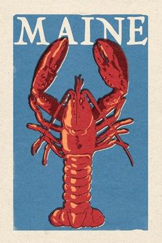 a red lobster on a blue background with the words cape cod massachusetts written below it