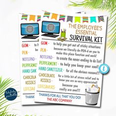 Employee Survival Kit Gift Tags, Employee Staff Appreciation Week Gift, HR Dept, Administrative Office Secretary Day Idea, Editable Template Corporate Survival Kit, New Boss Survival Kit, Hr Survival Kit Ideas, Survival Kit Gifts For Coworkers, Moving Survival Kit Gift, Boss Appreciation Day, New Manager Survival Kit, Employee Survival Kit Ideas, Boss Survival Kit Ideas