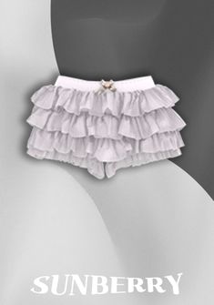 the sunberry ruffle shorts are available in white or pink