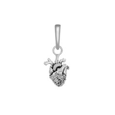 Charms Collection, Anatomical Heart, Human Heart, Blood Flow, 100 000, In A Heartbeat, Heart Charm, Rhodium Plated, Mammals