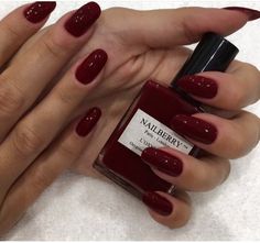 Cherry Red Nails, Red Nail Polish, Red Nail, Minimalist Nails, Dream Nails, Chic Nails, Cute Acrylic Nails, Cherry Red