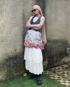 if i were an ice cream what flavor would I be? 🍧🍦🍨 outfit deetz: inner top —— @creation.roopa white lace top —— @senjaclothes.id denim vest —— @mingalondon ruffle skirt —— @tsumori_chisato white skirt —— @yestoday.studios shoes —— @adorableprojectsofficial . . . . . . . thrifted fashion. layerings. semi maximalist. vintage clothing. lace skirt. outfit repeater. outfit rotation. Lace Skirt Outfit, Maximalist Vintage, Tsumori Chisato, White Lace Top, An Ice Cream, Thrift Fashion