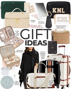 travel gift ideas for the traveler in your life, including luggage and personal items from around the world