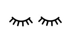 two black eyelashes with long lashes on white background