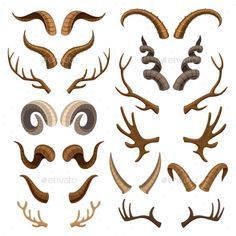 an animal's face with horns and antlers on it - miscellaneous objects characters