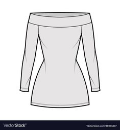 Dress Vector, Fashion Vector, Cute Tattoos For Women, Style Women, Long Sleeve Mini, Grey Color, Cute Tattoos, Long Sleeve Mini Dress